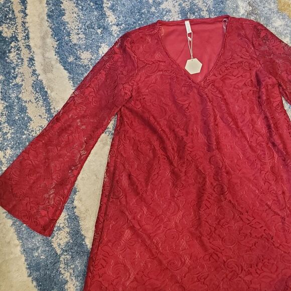 Pink Blush Lace Maternity Dress NWT Medium - Picture 4 of 8